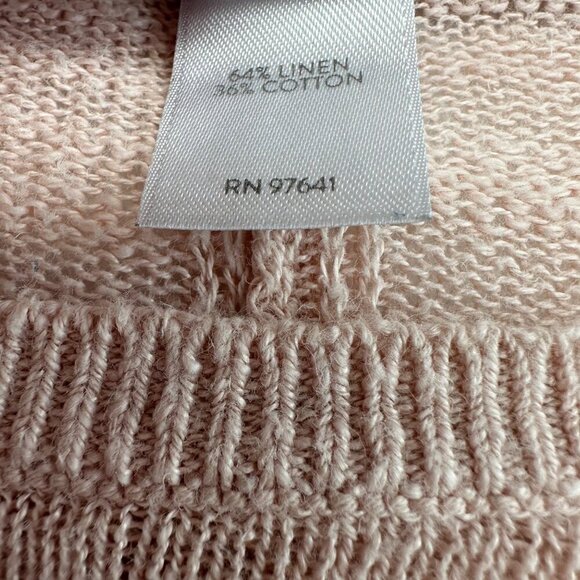 J Jill Linen Cotton Lightweight Boxy Sleeveless Sweater Size XL Light Pink Beach - Picture 8 of 12